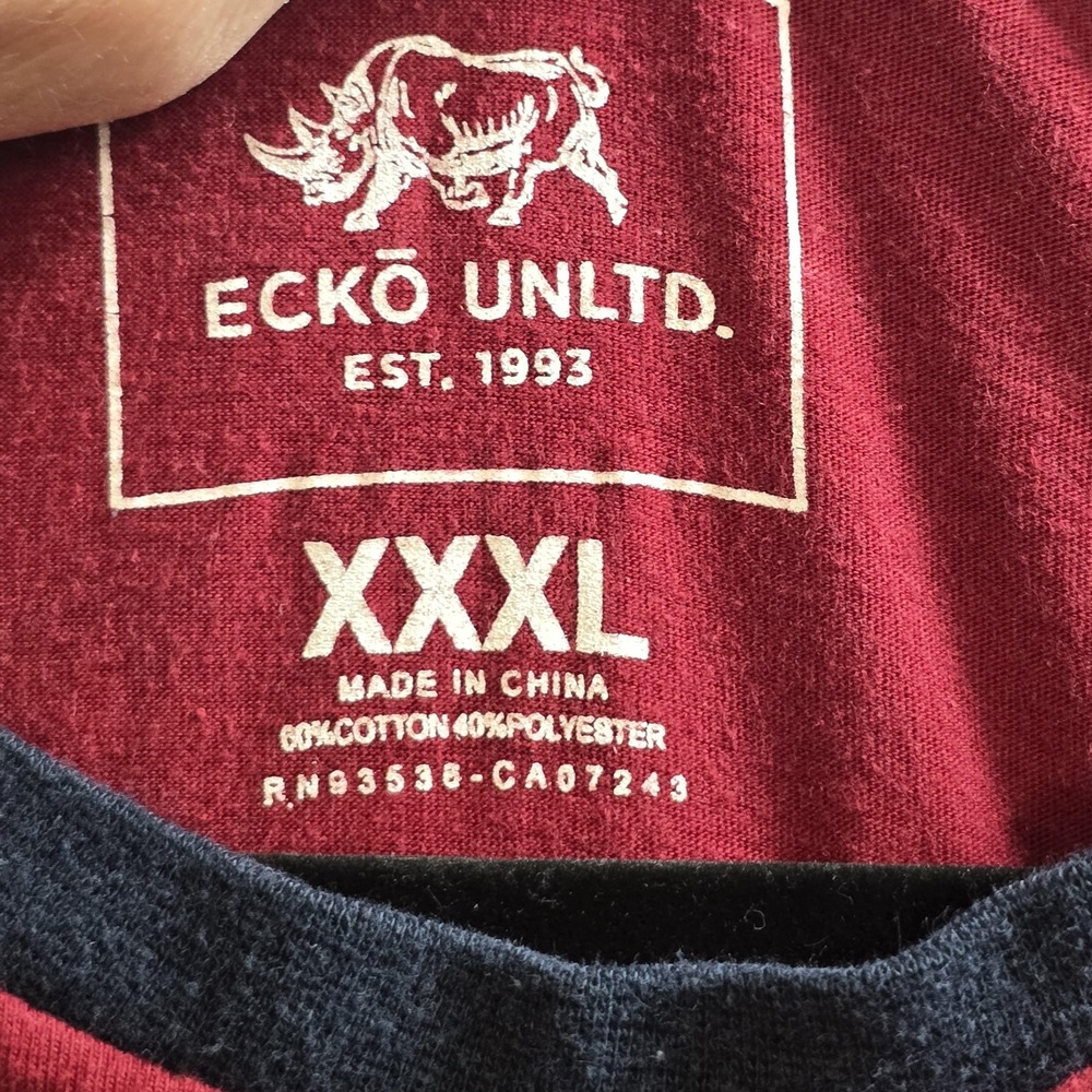 Ecko Unltd Shirt Mens 3XL Red 93 Eagle Aztec Graphic Embroidered Streetwear - Picture 5 of 10